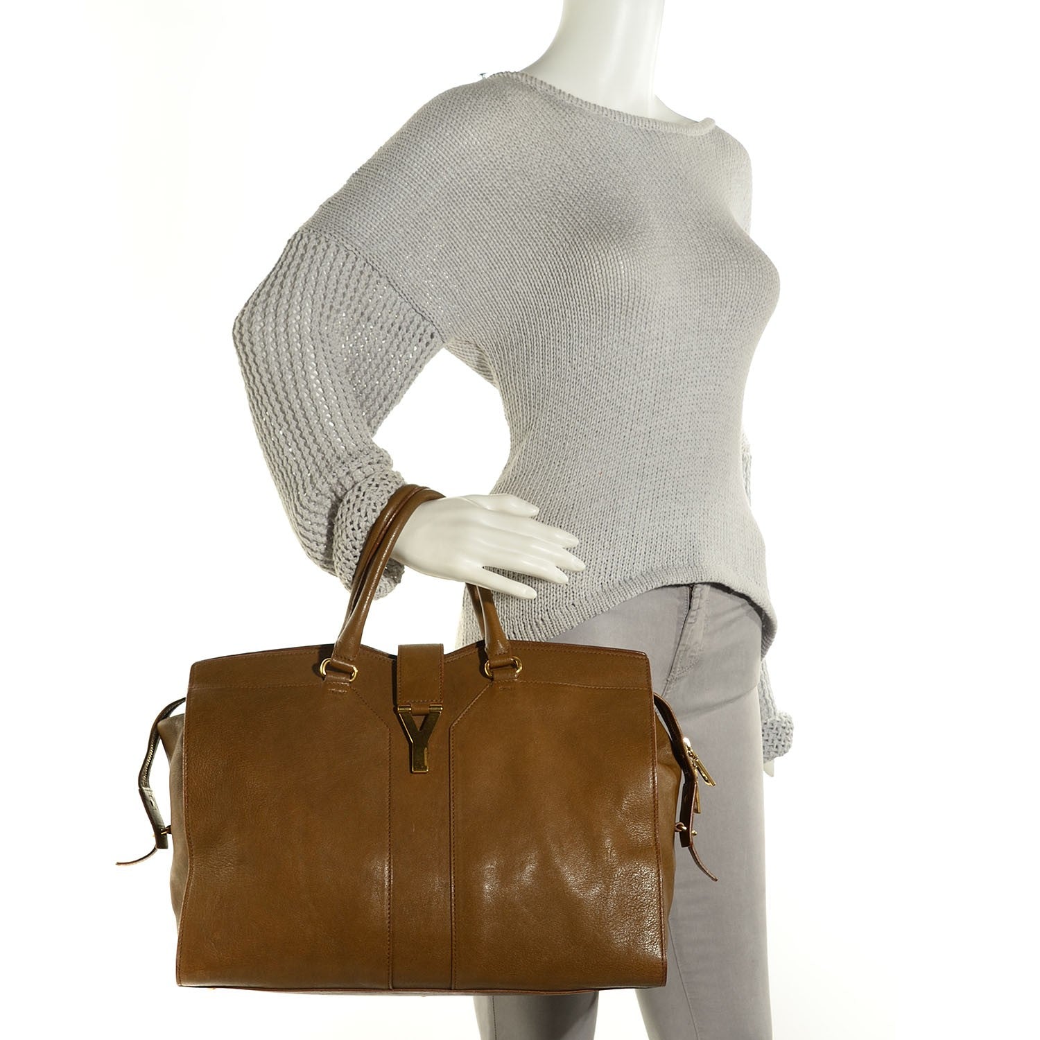 Saint Laurent Sheepskin Large Cabas ChYc Biscuit 2 of 8