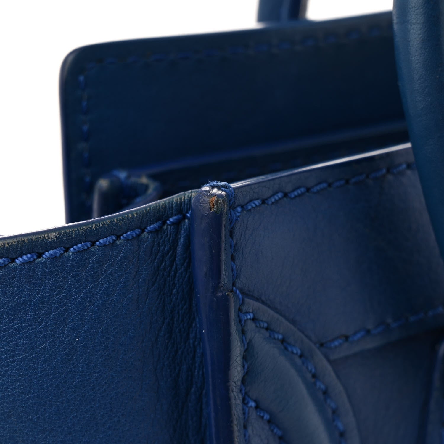 Celine Drummed Calfskin Nano Luggage Indigo 11 of 14