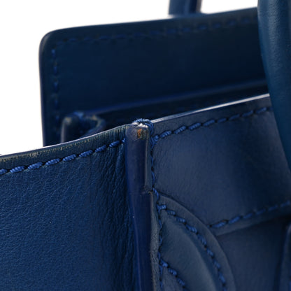 Celine Drummed Calfskin Nano Luggage Indigo 11 of 14