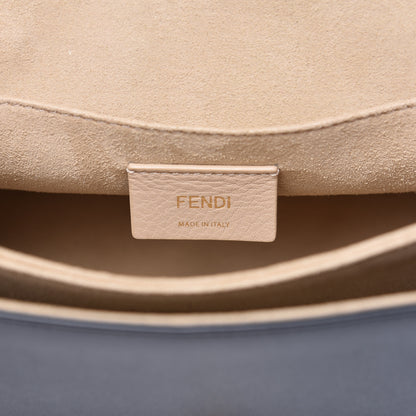 Fendi Vitello Liberty Bi-Color FF 1974 Embossed Kan I Shoulder Bag Black Maya 6 of 10