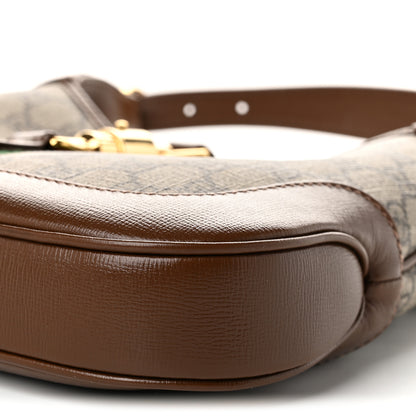 Gucci GG Supreme Monogram Azalea Calfskin Web Small Jackie 1961 Hobo Beige Ebony Brown Sugar 9 of 10