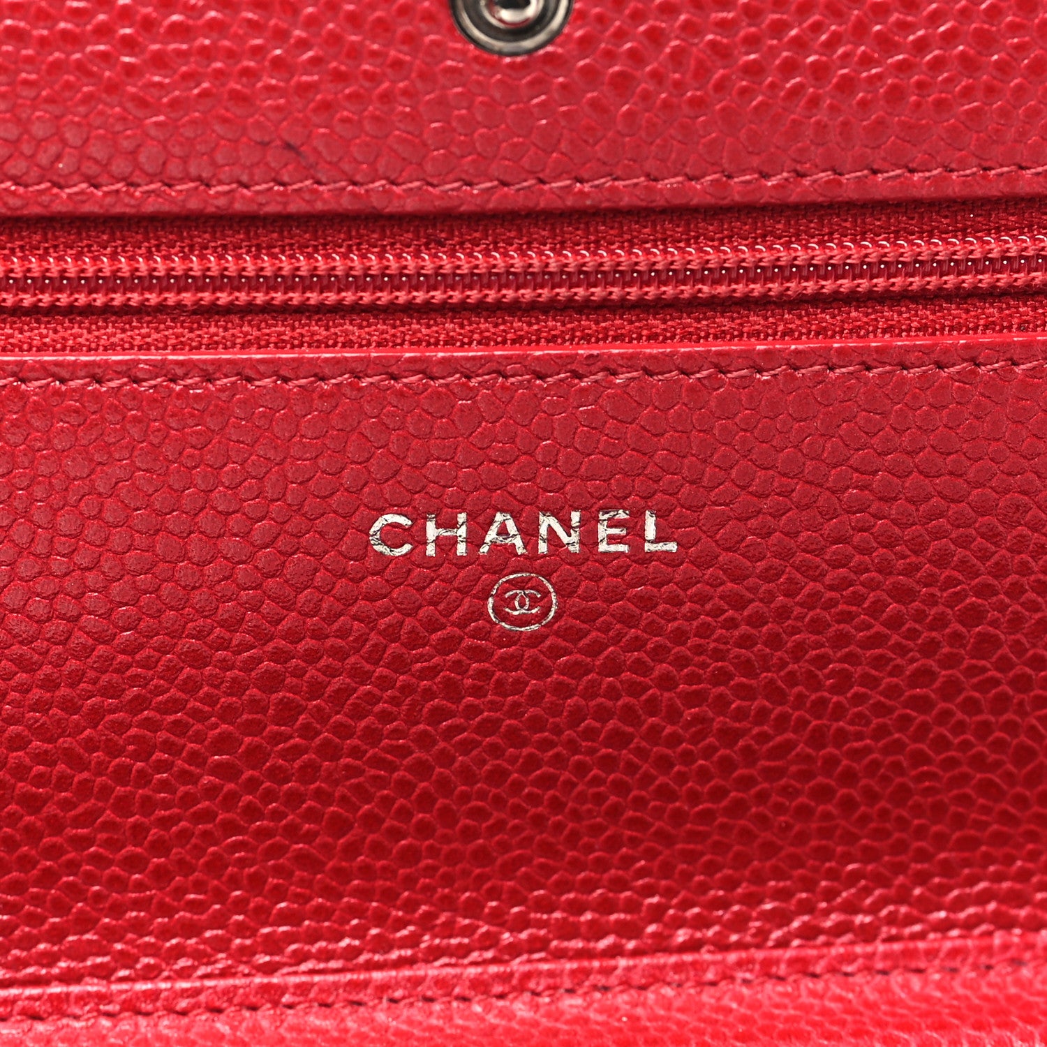 Chanel Caviar Quilted Wallet On Chain WOC Red 6 of 14