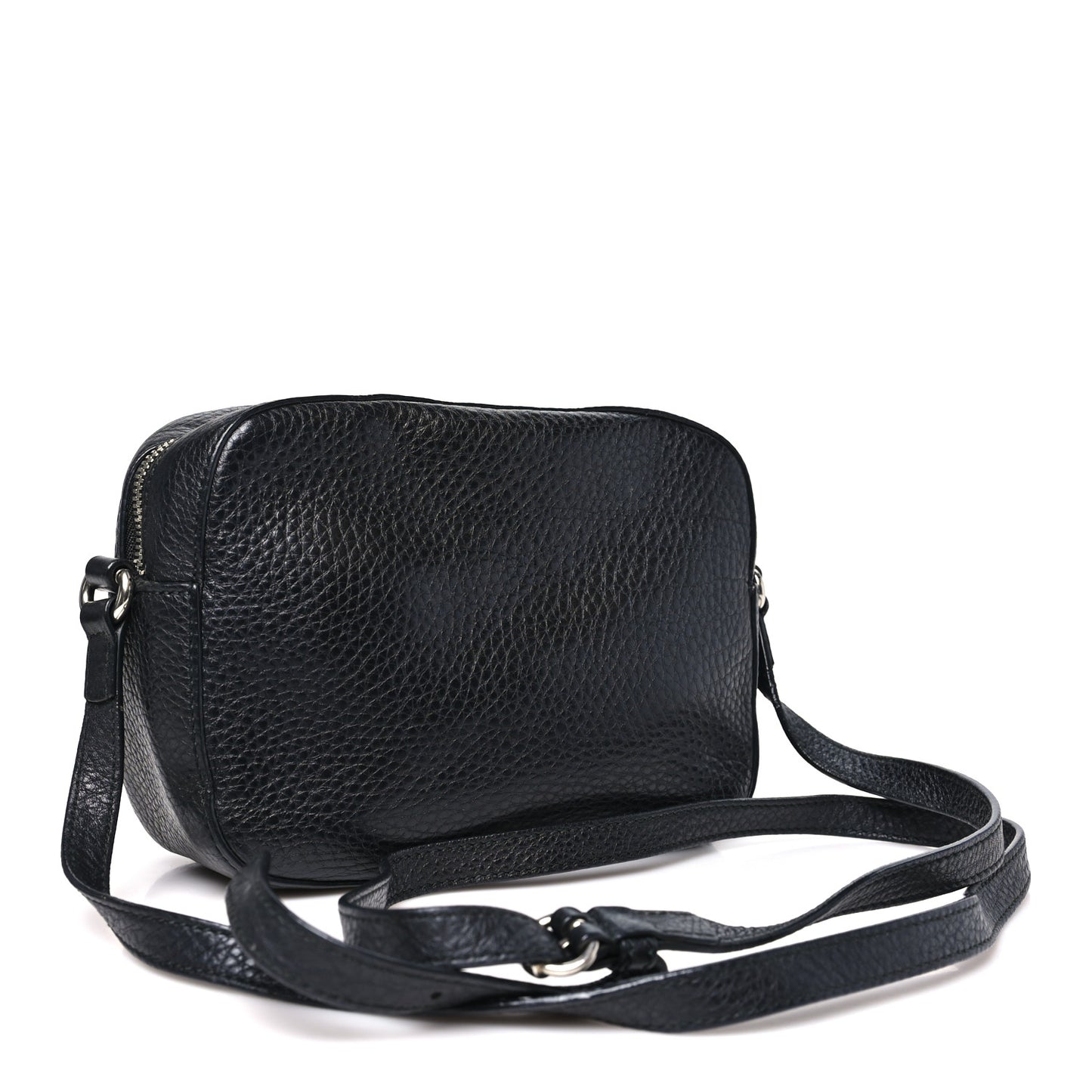 Pebbled Calfskin Studded Small Soho Disco Bag Black