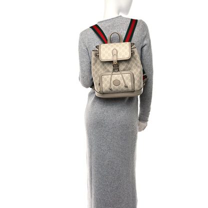 Gucci am Azalea Calfskin Retro Interlocking G Buckle Backpack Beige Mystic White 2 of 11