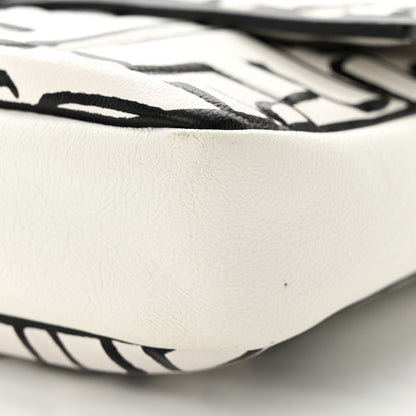 Fendi X JOSHUA VIDES Nappa FF Embossed Belt Baguette Bag White Black 11 of 11