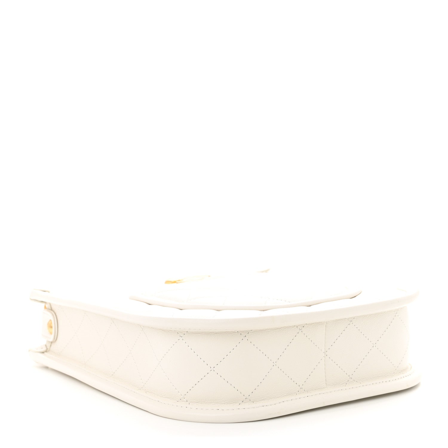 Chanel Calfskin Quilted CC Hobo Handbag White 3 of 9