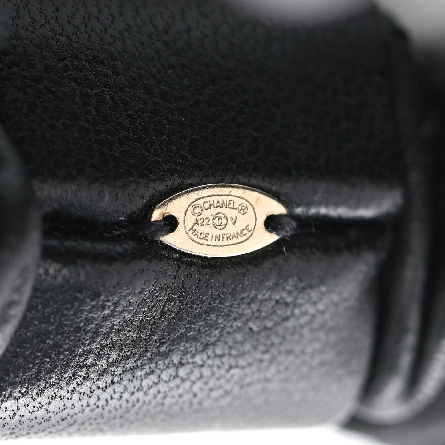 Lambskin Quilted CC Hair Scrunchie Black