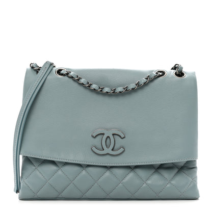Chanel Distressed Calfskin Hamptons Flap Light Blue 1 of 10