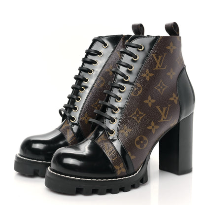 Louis Vuitton Patent Calfskin Monogram Star Trail Ankle Boots 40.5 Black 3 of 6