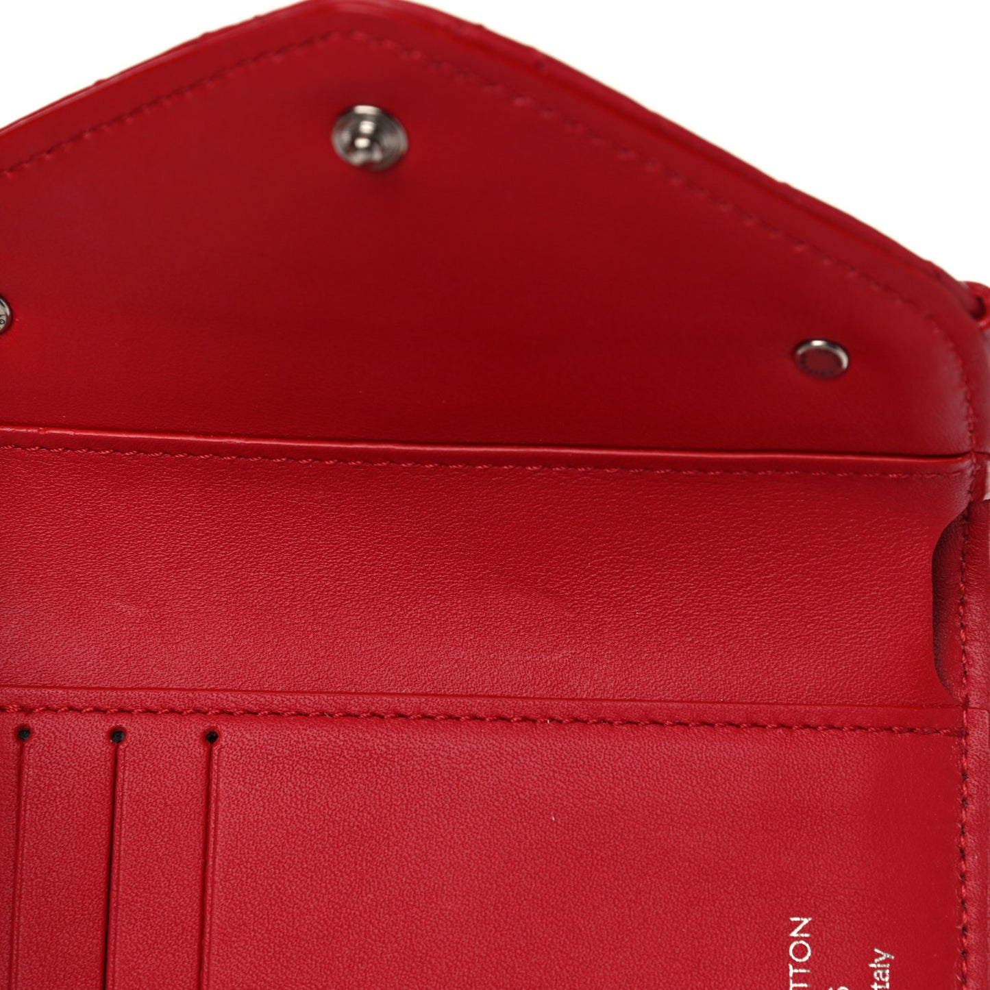 Calfskin New Wave Compact Wallet Rouge