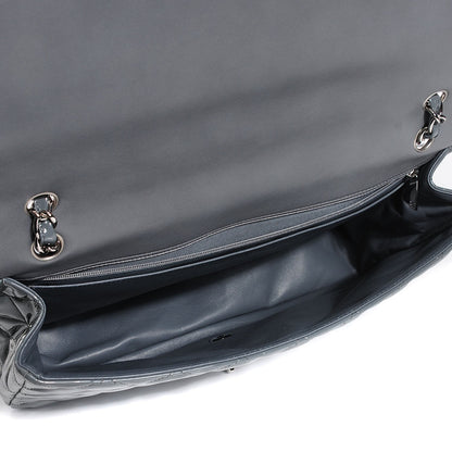 Chanel Patent Quilted Maxi Single Flap Grey 5 of 9