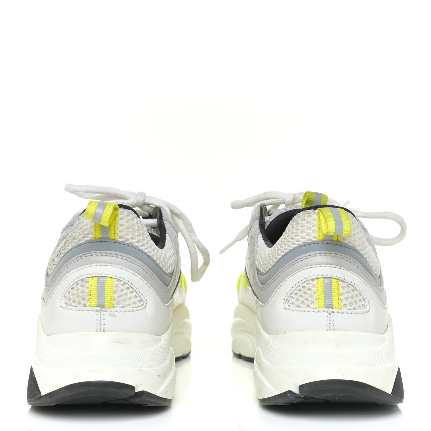 Technical Mesh Calfskin Mens B22 Sneakers 43 White Yellow