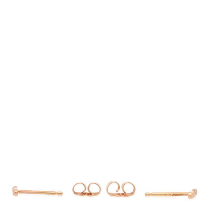 Tiffany 18K Rose Gold Diamond Fleur de Lis Key Bar Earrings 3 of 5