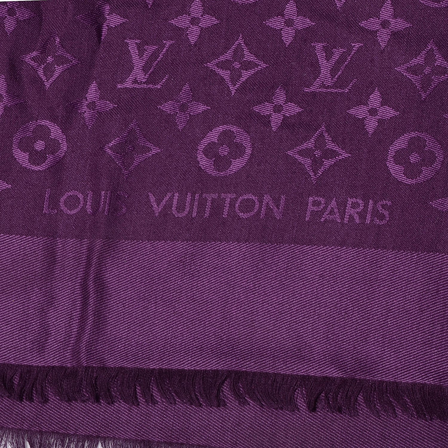 Louis Vuitton Silk Wool Monogram Shawl Cassis 5 of 5