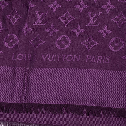Louis Vuitton Silk Wool Monogram Shawl Cassis 5 of 5