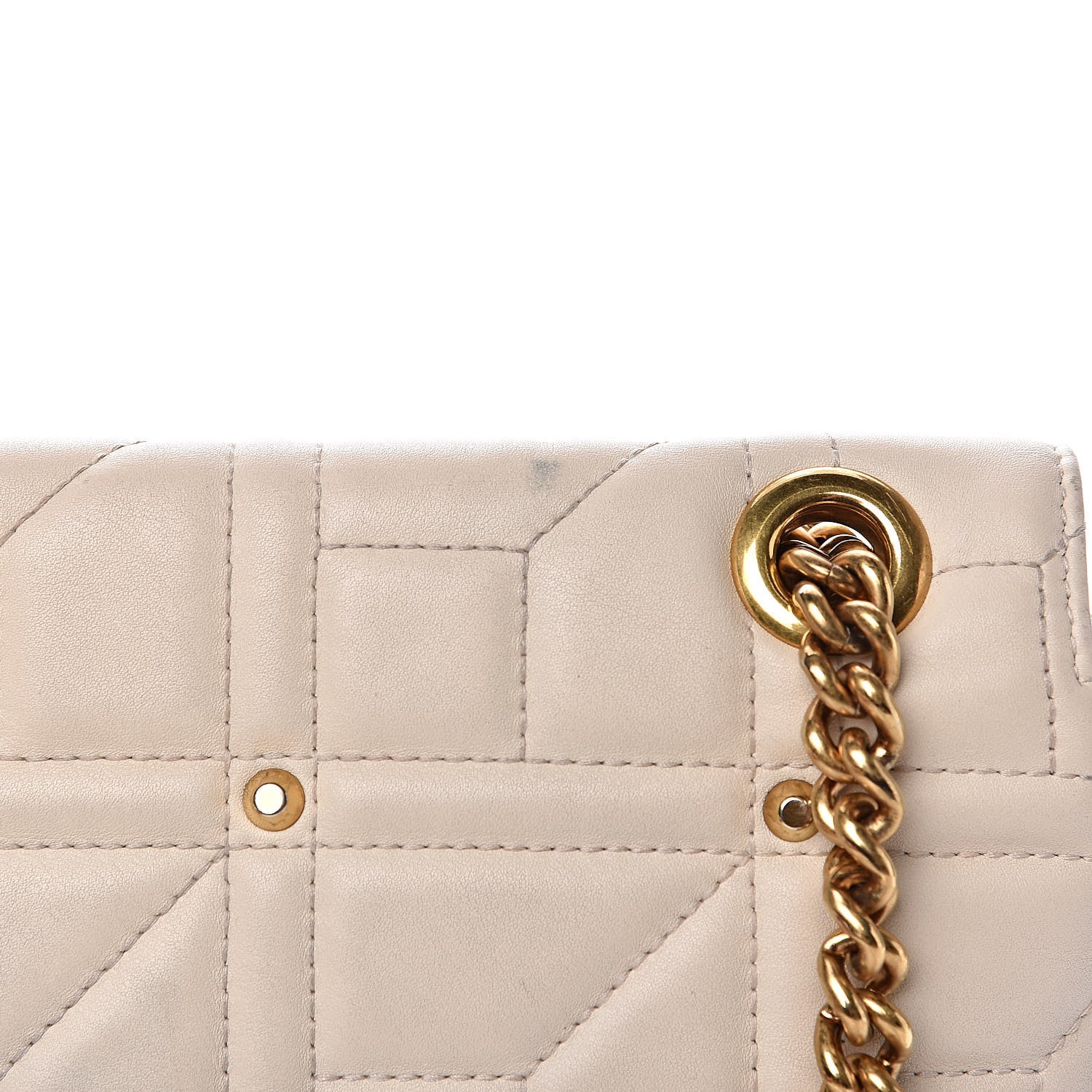 Gucci Calfskin Matelasse Studded Medium GG Marmont Shoulder Bag White 13 of 17