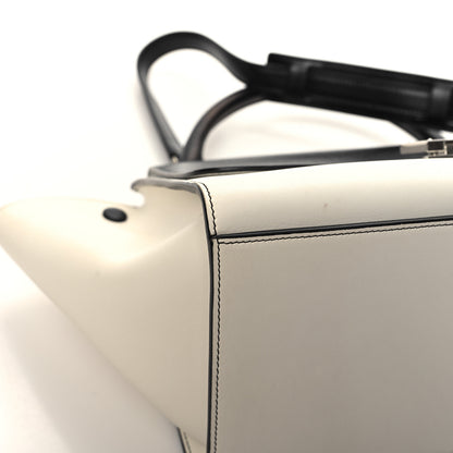 Celine Calfskin Lizard Embossed Small Trapeze Off-White Black 8 of 11