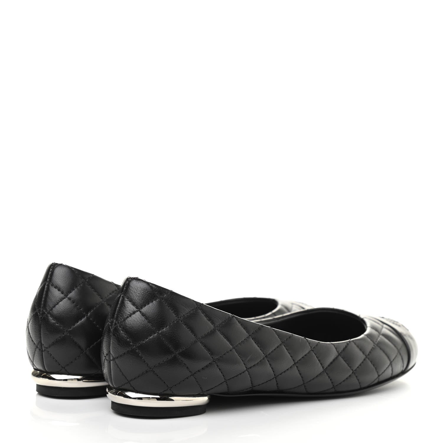 Chanel Lambskin Quilted CC Cap Toe Ballerina Flats 39 Black 35 Black 8 of 18