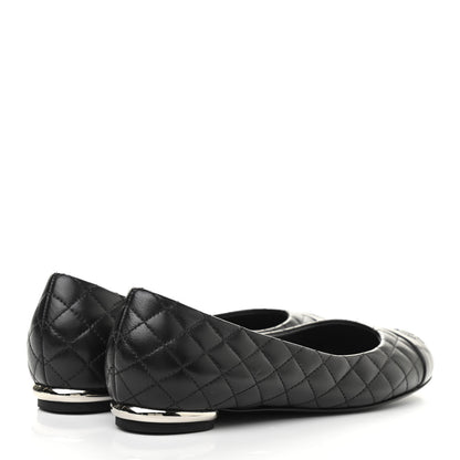 Chanel Lambskin Quilted CC Cap Toe Ballerina Flats 39 Black 35 Black 8 of 18