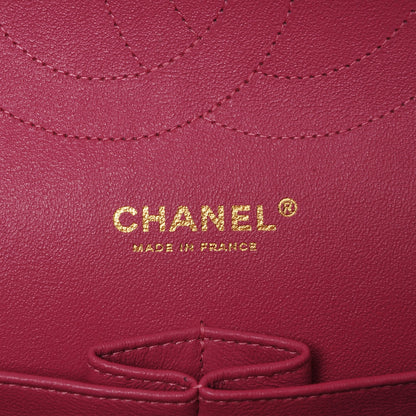 Chanel Lambskin Chevron Quilted Jumbo Double Flap Dark Pink 6 of 7