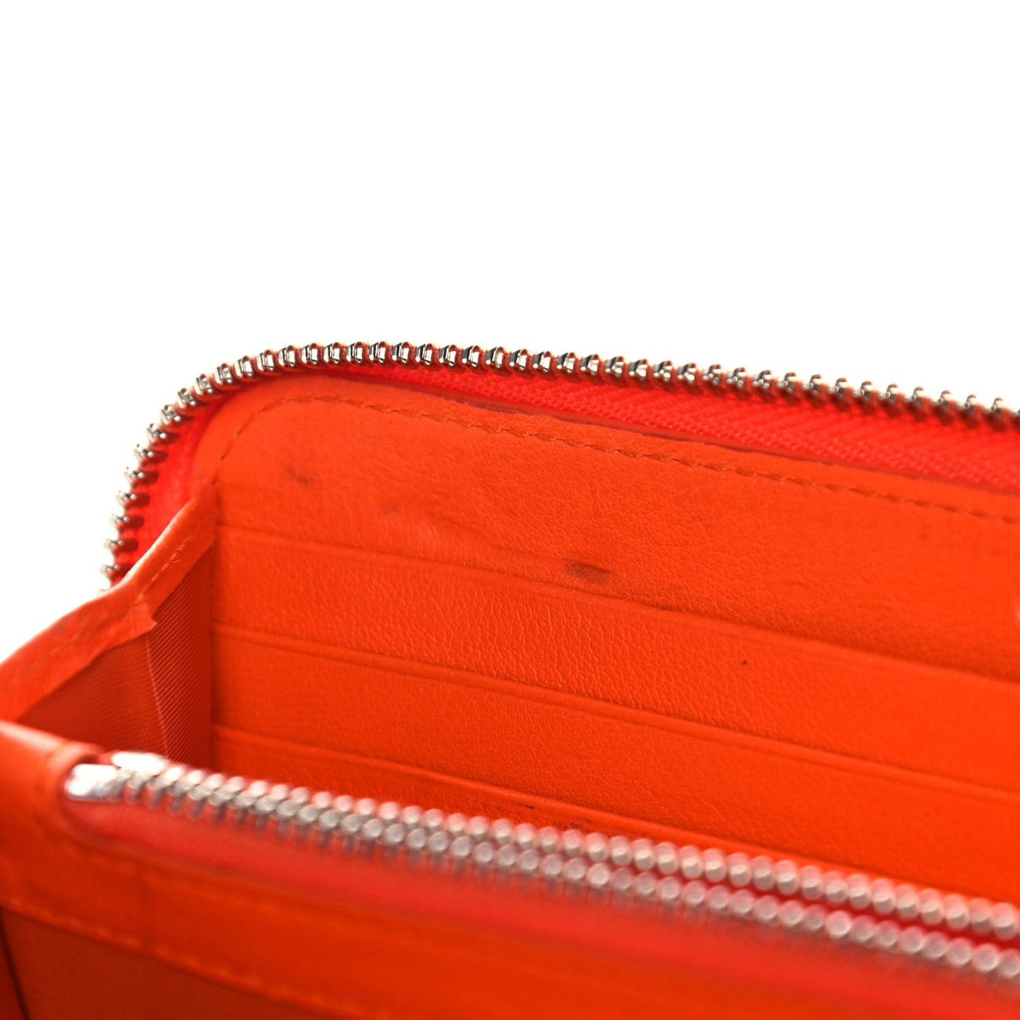Patent Cannage Zip Around Wallet Orange