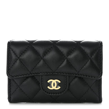 Chanel Lambskin Quilted Flap Card Holder Black 1 of 9