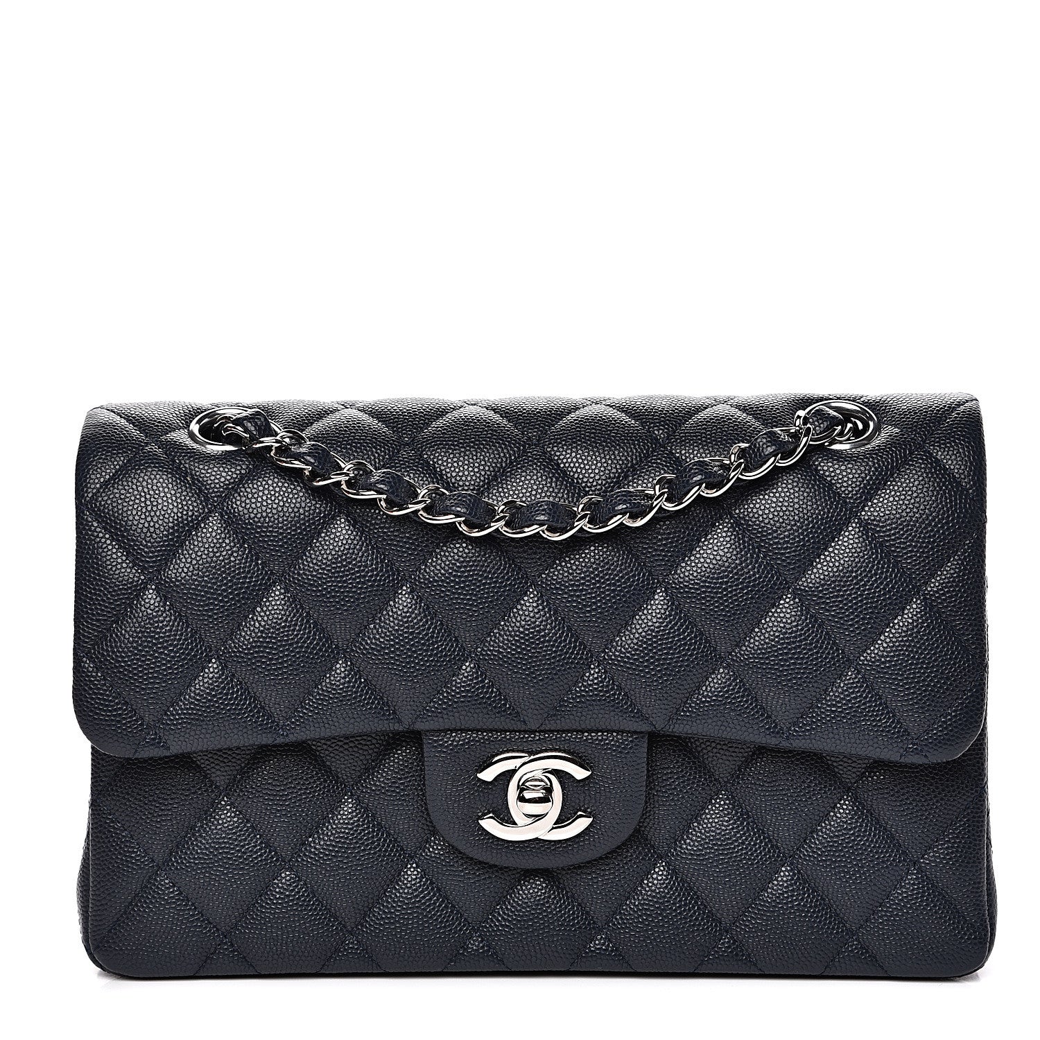 Chanel Caviar Quilted Small Double Flap Navy 1 of 14