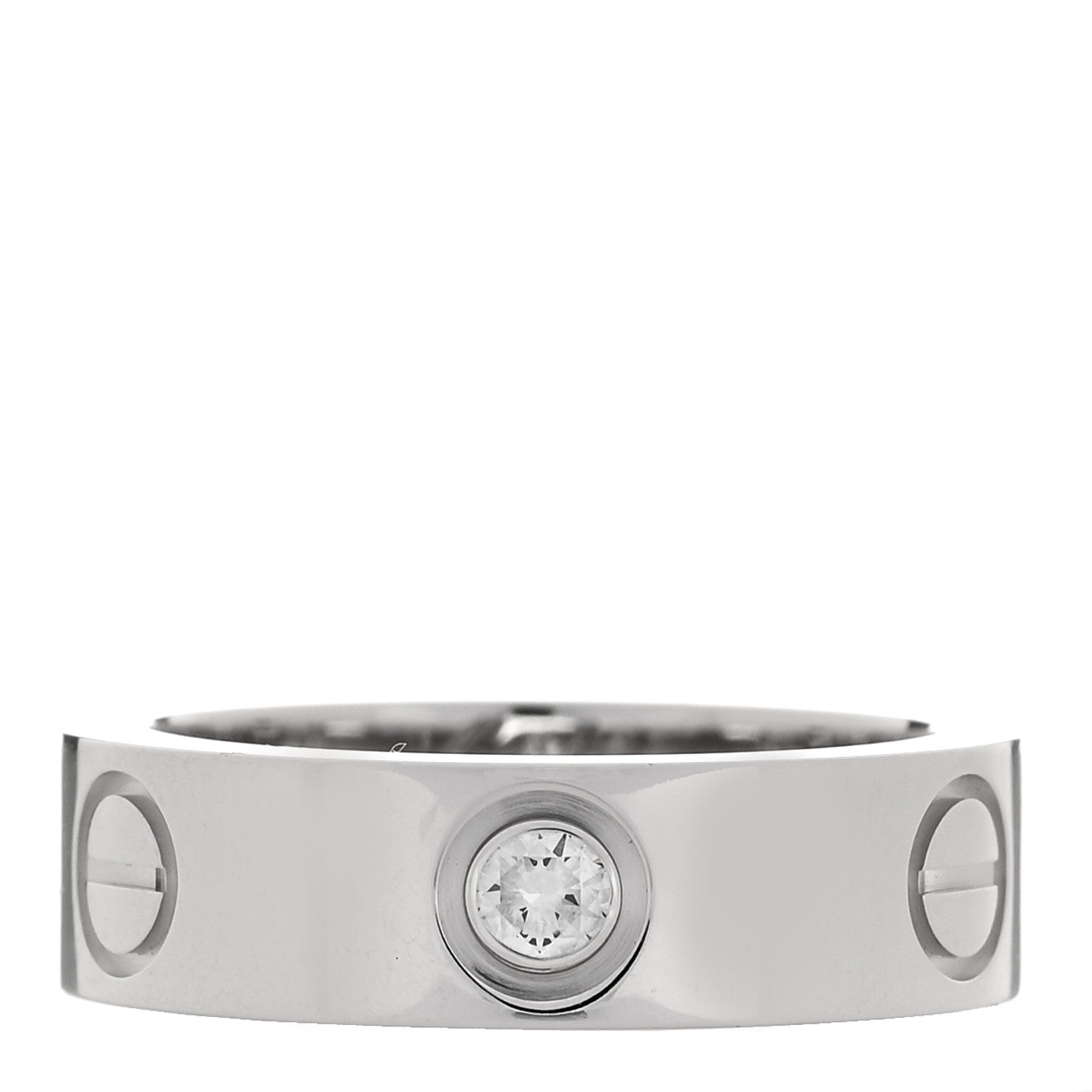 Cartier 18K White Gold 3 Diamond 5.5mm LOVE Ring 50 5.25 1 of 4