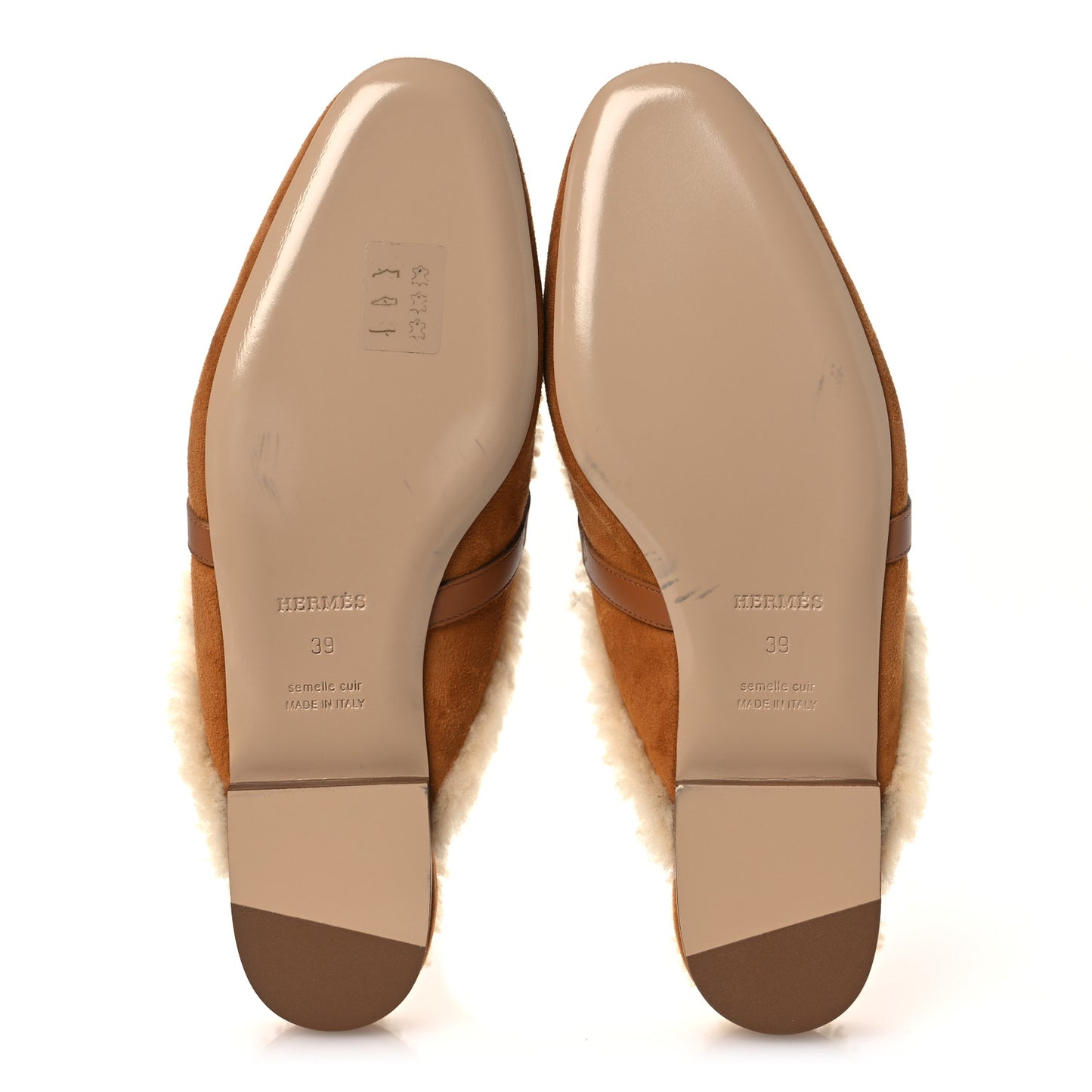 Suede Goatskin Shearling Womens Oz Mules 39 Natural Ecru