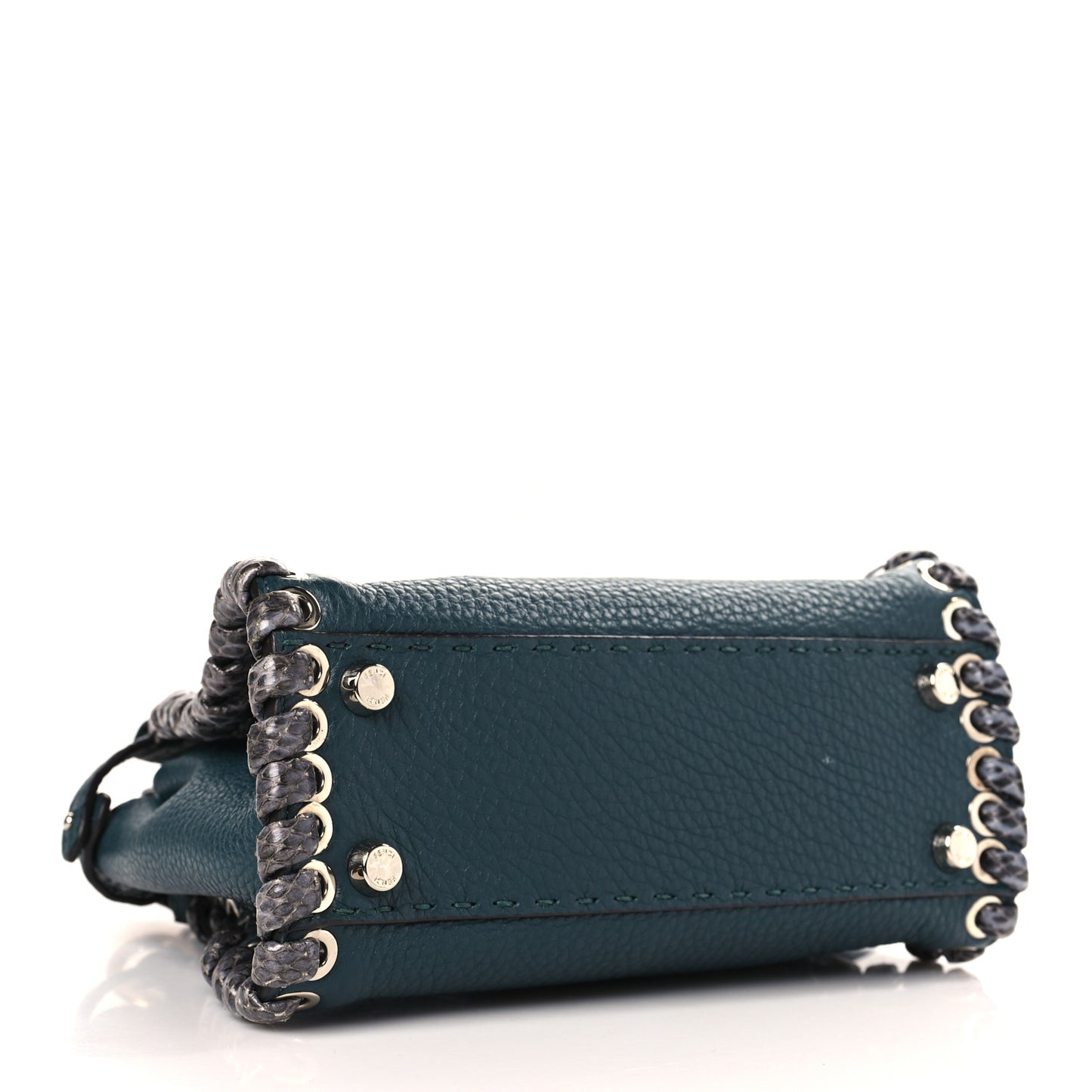 Cuoio Romano Elaphe Selleria Lace Up Bi-Color Mini Peekaboo Iconic Satchel Amazzonia