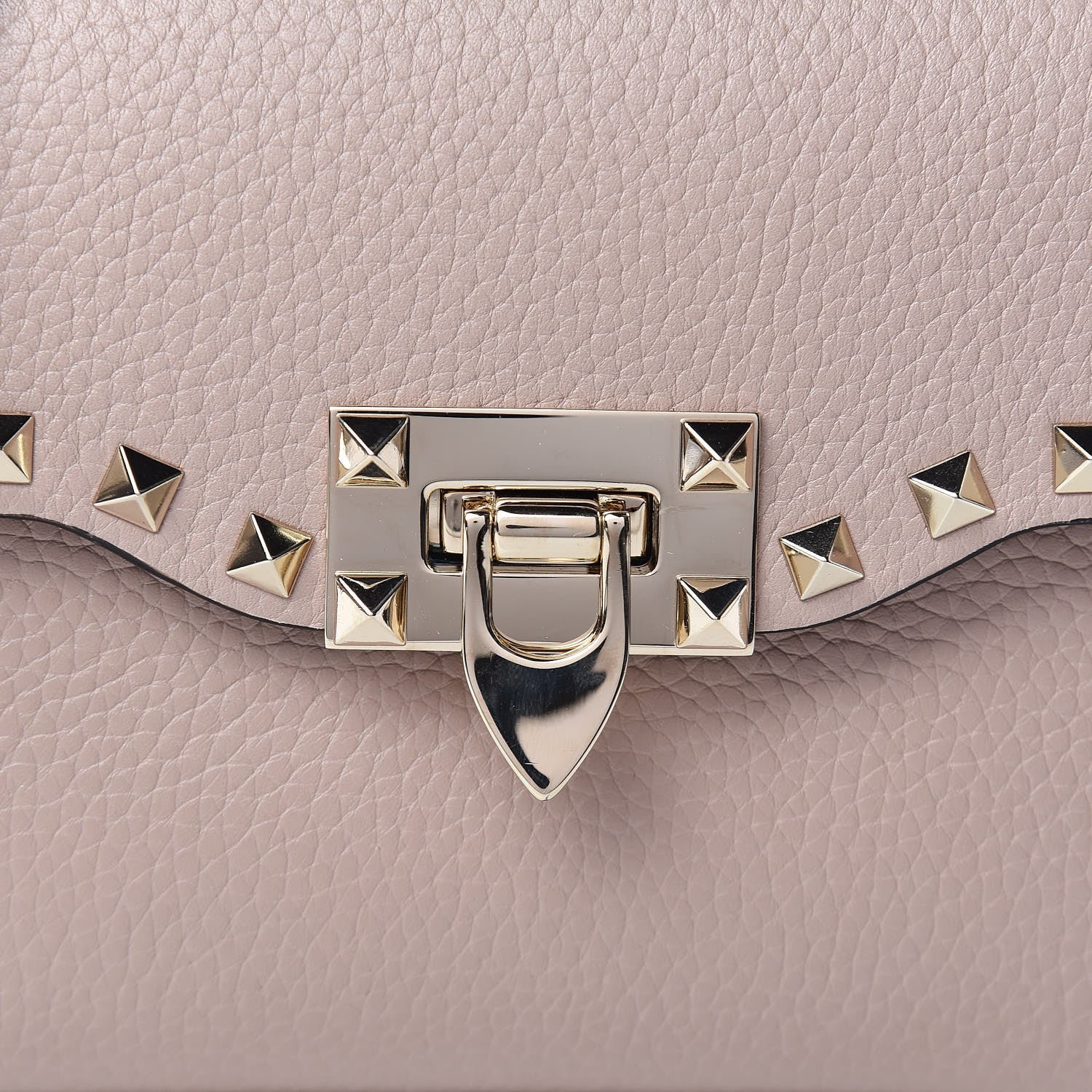 Valentino Garavani Pebbled Calfskin Medium Rockstud Flip Lock Crossbody Bag Poudre 9 of 9