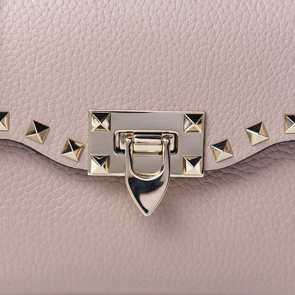 Valentino Garavani Pebbled Calfskin Medium Rockstud Flip Lock Crossbody Bag Poudre 9 of 9