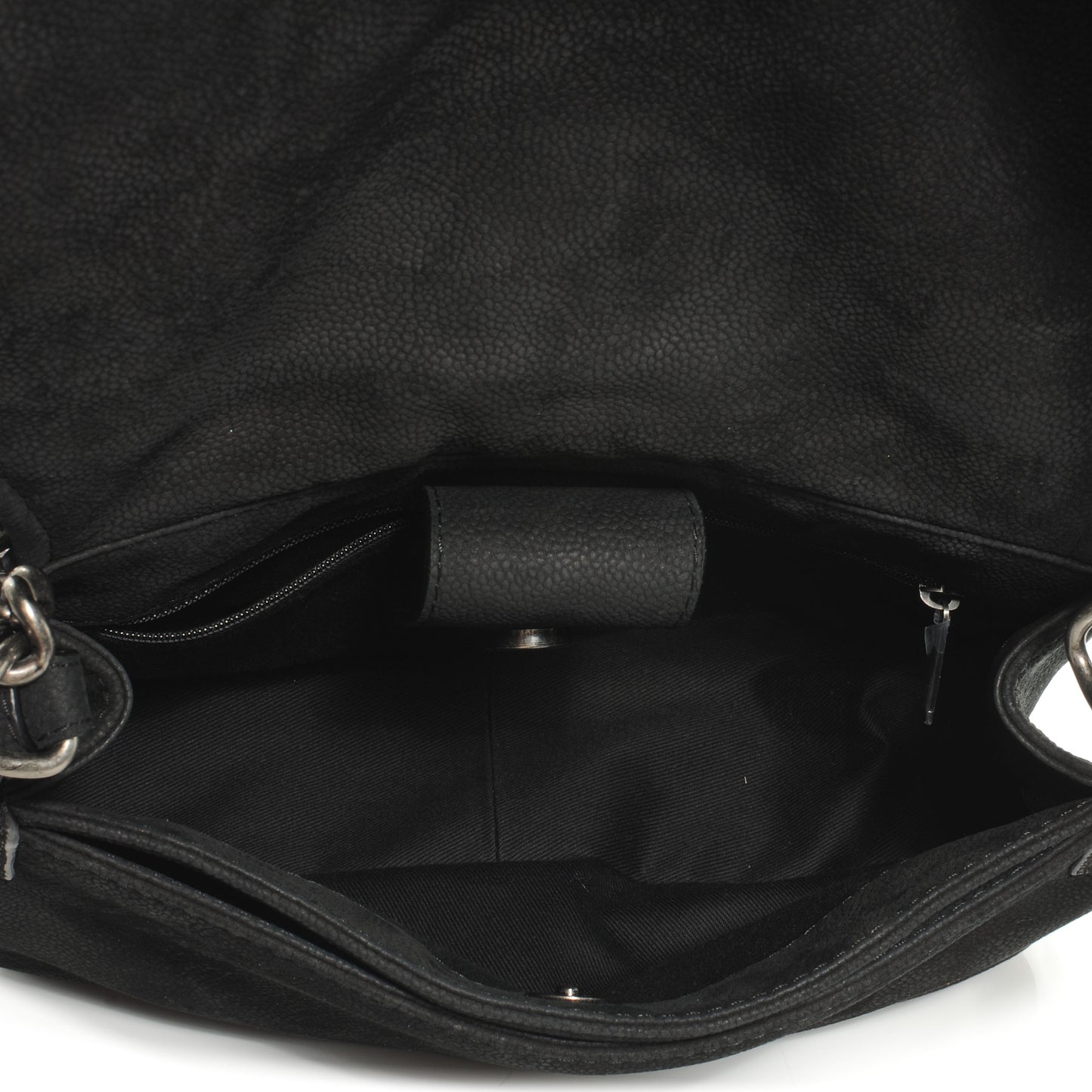 Iridescent Caviar Large Flap Black