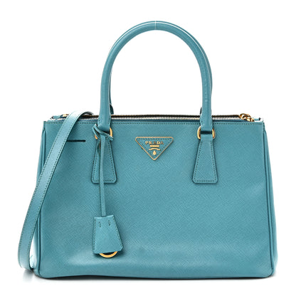 Prada Saffiano Small Galleria Double Zip Tote Turchese 1 of 11