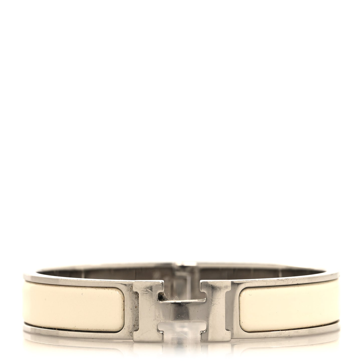 Enamel Narrow Clic Clac H Bracelet PM White
