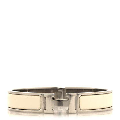 Hermes Enamel Narrow Clic Clac H Bracelet PM White 1 of 4