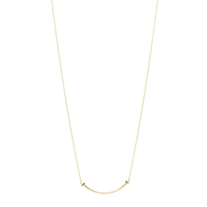 Tiffany 18K Yellow Gold Small T Smile Pendant Necklace 1 of 4