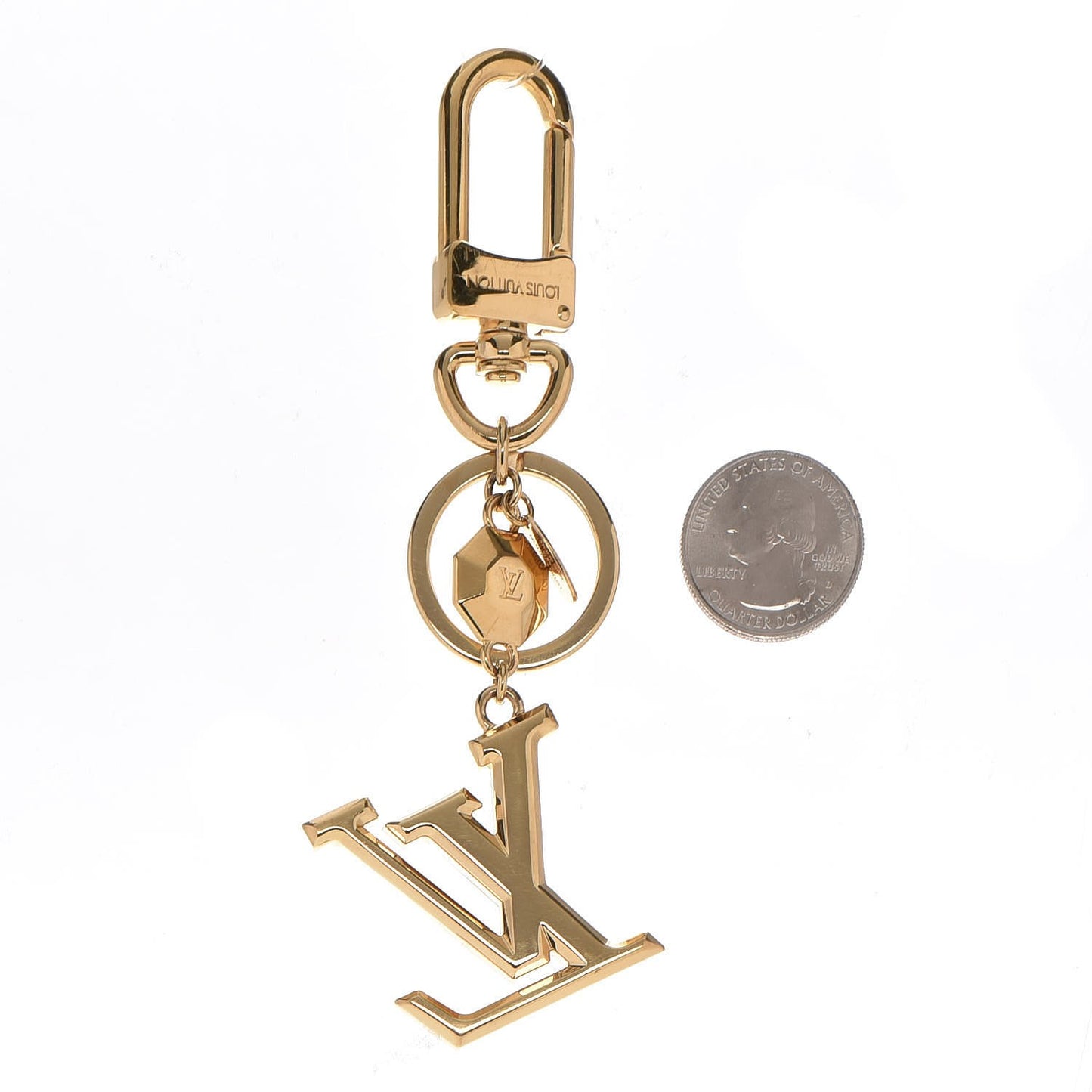 LV Facettes Bag Charm Key Holder Gold