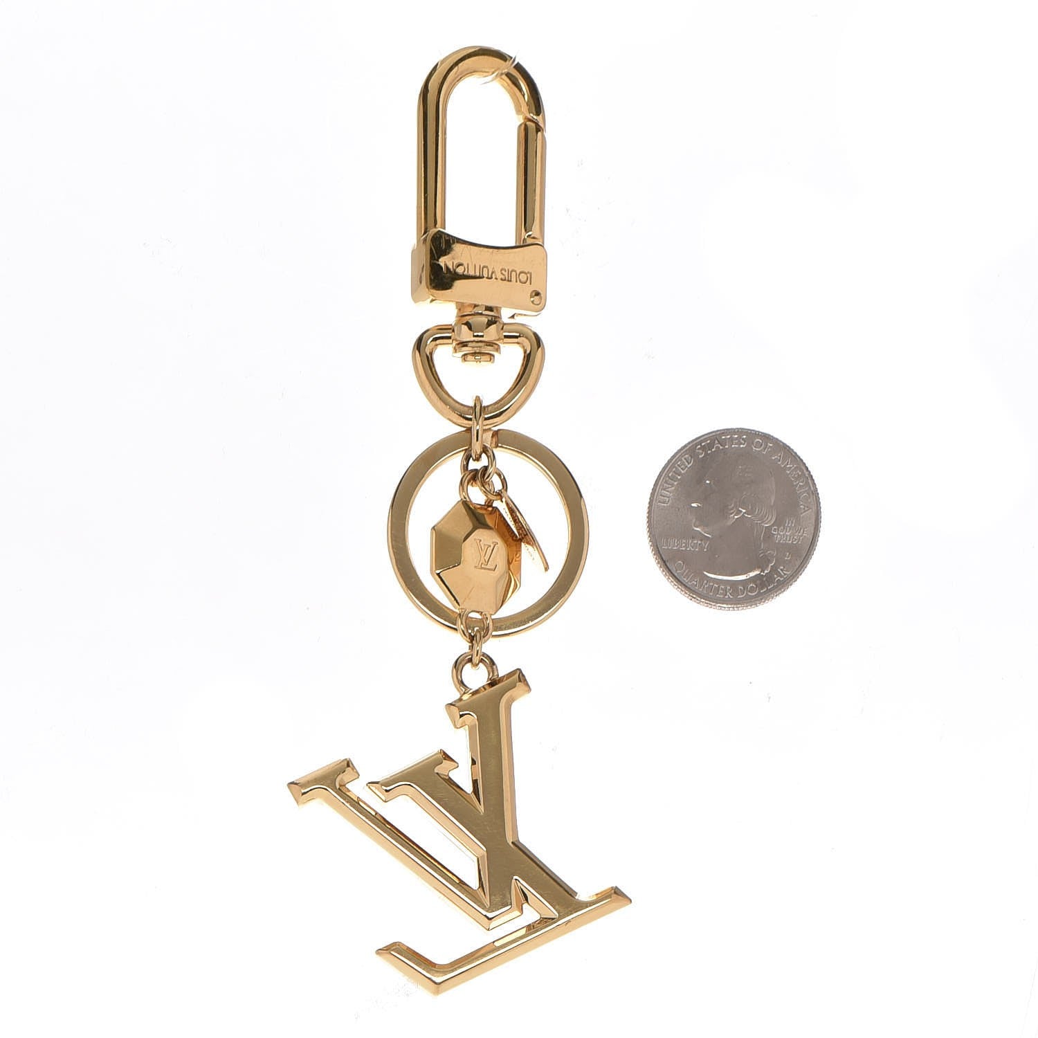 Louis Vuitton LV Facettes Bag Charm Key Holder Gold 2 of 6