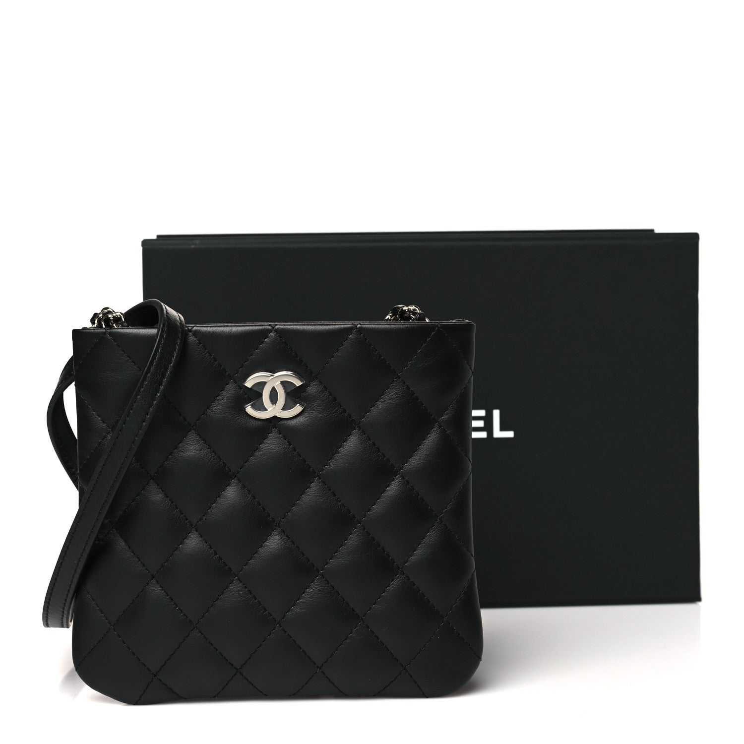 Chanel Lambskin Quilted Uniform Crossbody Bag Black 11 of 11