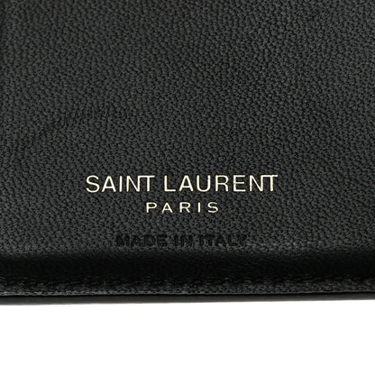 Saint Laurent Crocodile Embossed Tiny Cassandre Passport Holder Black 6 of 8