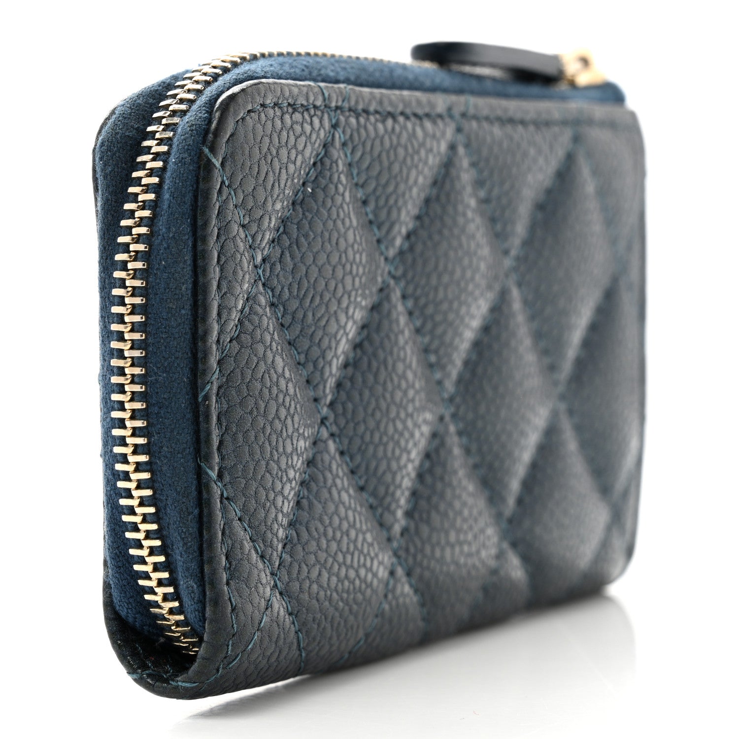 Chanel Caviar Quilted Zipped Key Holder Case Navy 3 of 7