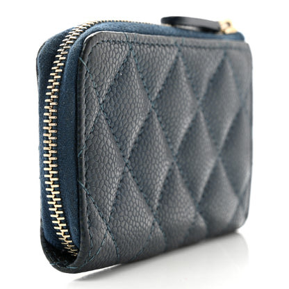 Chanel Caviar Quilted Zipped Key Holder Case Navy 3 of 7