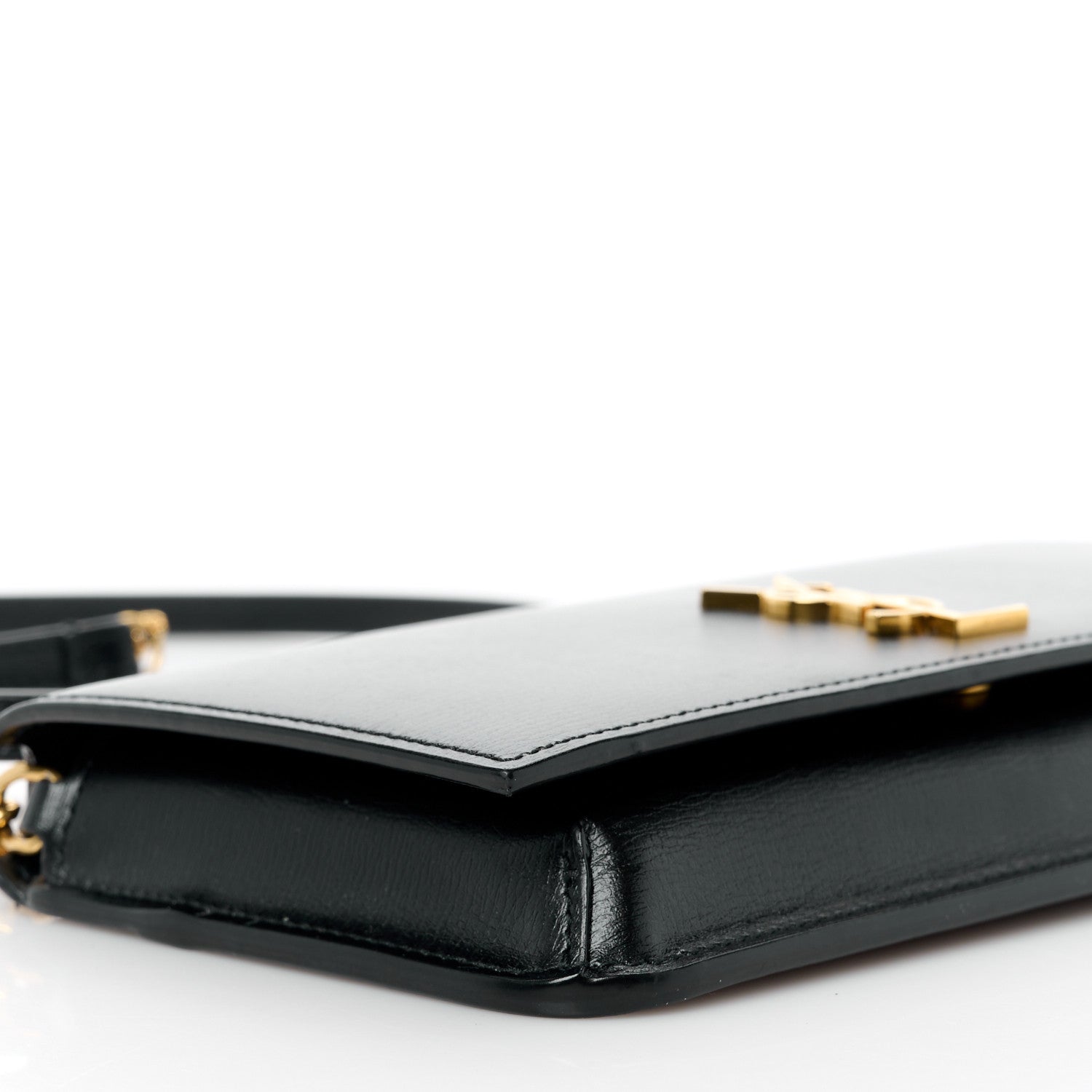 Saint Laurent Grained Calfskin Monogram Phone Holder Crossbody Black 9 of 12