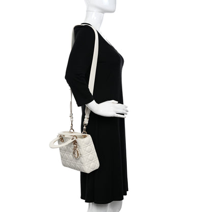 Christian Dior Lambskin Cannage Small My ABCDior Lady Dior White 2 of 13