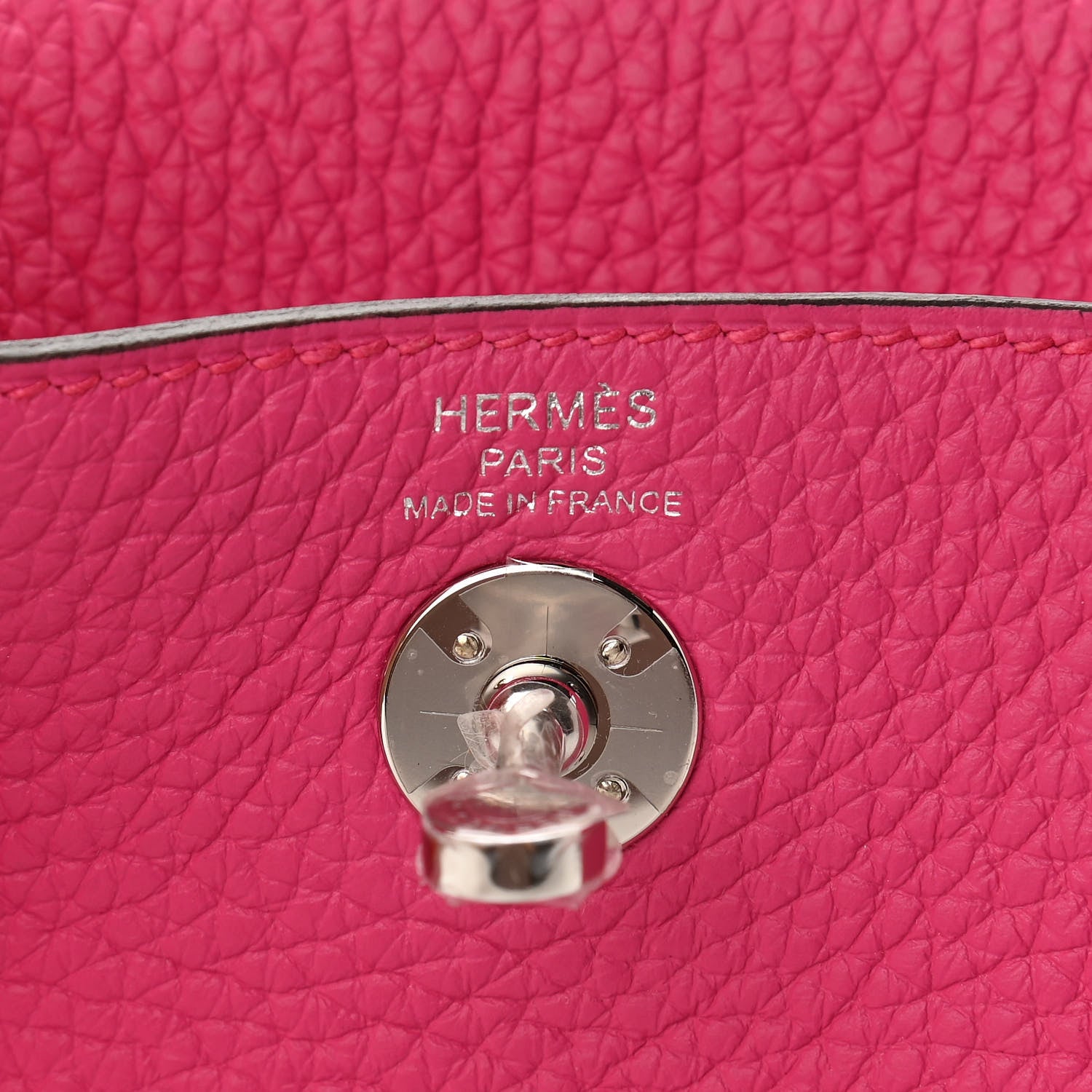 Hermes Taurillon Clemence Mini Lindy 20 Rose Shocking 6 of 9