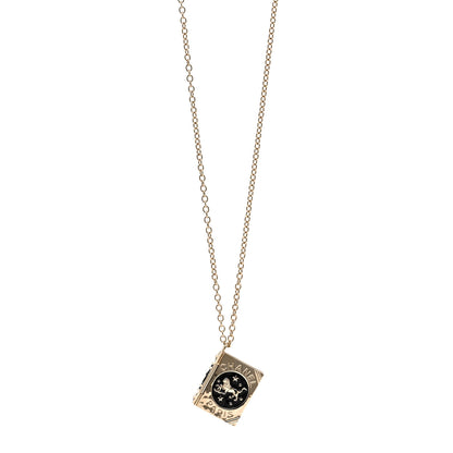 Chanel Metal CC Lion Book Locket Necklace Gold 1 of 6