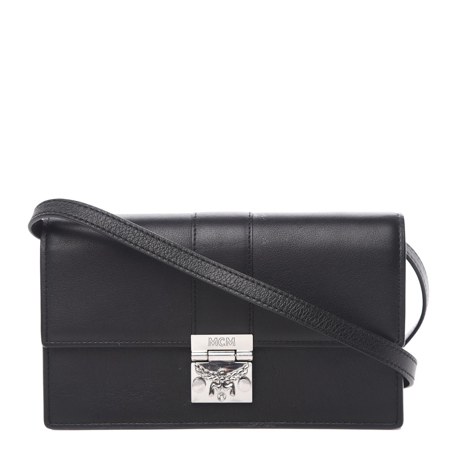 MCM Calfskin Large Karoline Crossbody Wallet Black 1 of 9