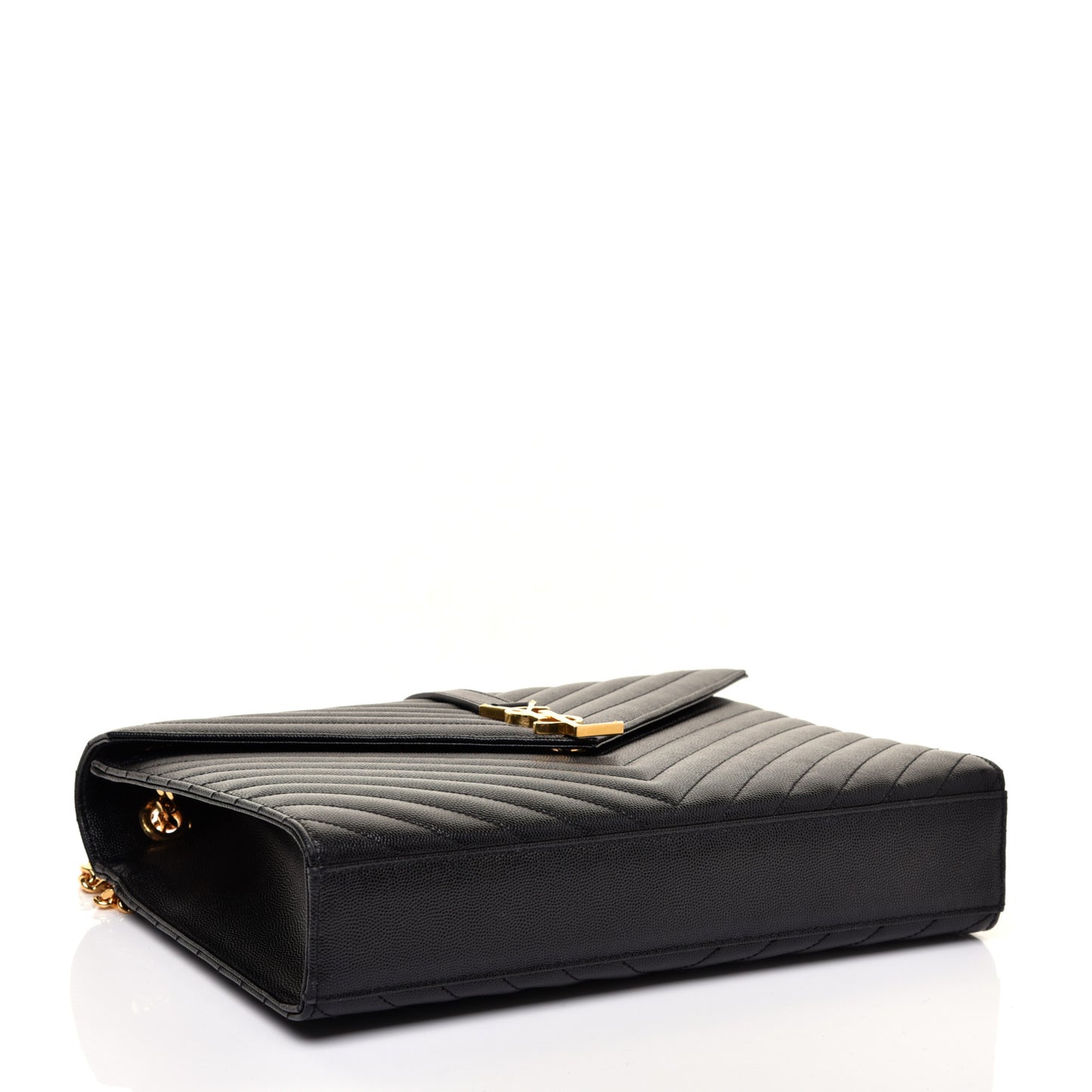 Grain De Poudre Matelasse Chevron Large Monogram Satchel Black