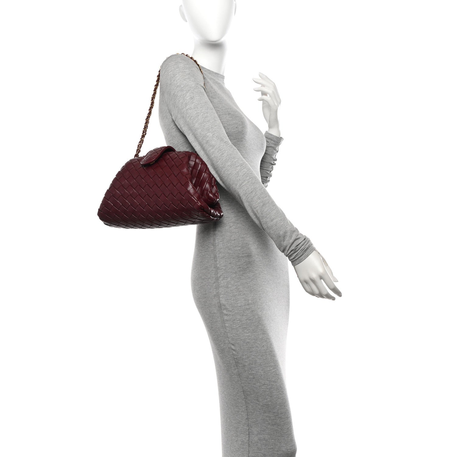 Bottega Veneta Nappa Intrecciato Teen The Lauren 1980 Clutch With Chain Barolo 2 of 10